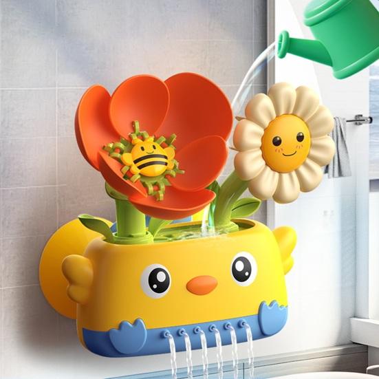 

Bath Toys for Toddlers Baby Waterfall Bathtub Toy with Suction Cup Interactive Bath Toy Kids Bath Tub Shower Playset Summer Birthday Gifts Flower