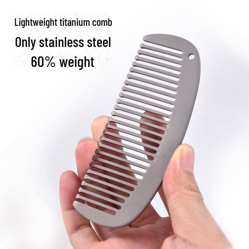Pure Titanium Alloy Portable Massage Comb for Girls - Salon-Quality Hairdressing Tool