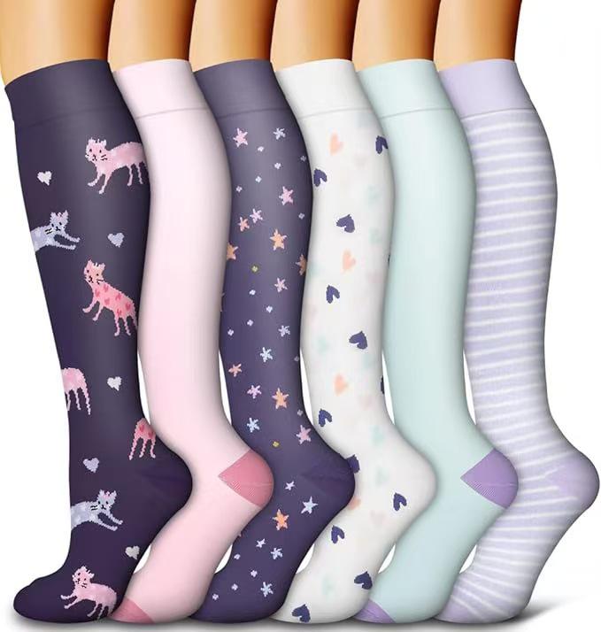 Unisex 6 Paar Kompressionssocken-Set zum Laufen & Radfahren