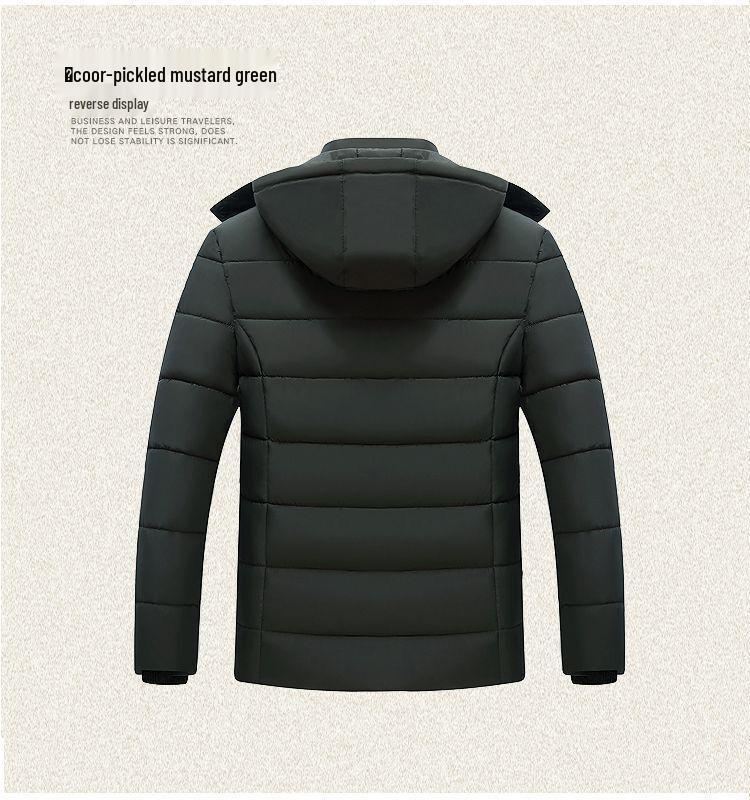 Autumn/Winter Mid-Length Plus-Size Thick Warm Cotton Jacket for Men