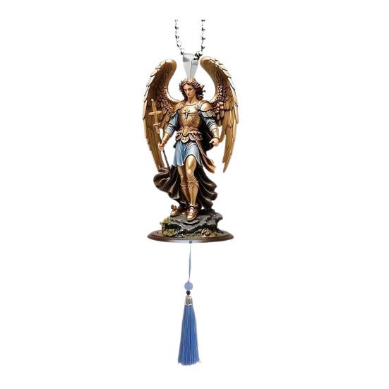 Car Angel Ornament Acrylic Flat Hanging Decor with Lanyard Reusable Holiday Pendant for Rearview Mirror Window Wall Tree Gift Decoration