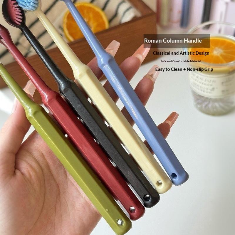 5Pcs Wide Head Soft Bristle Toothbrush Fine Gentle Bristles Oral Cleaning Tooth Brush For Family Travel Daily Teeth Care Use