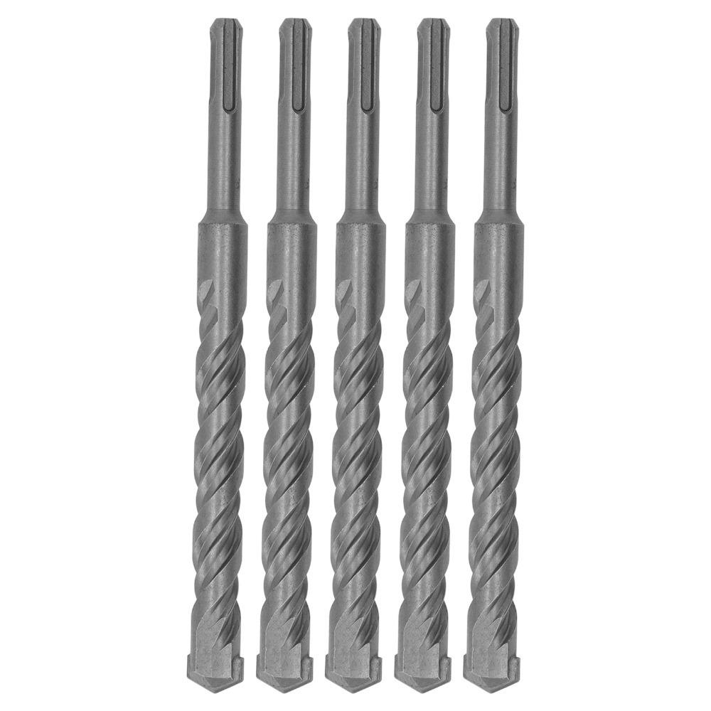 5pcs 210mm Length Rotary Hammer Drill Bits 2 Flute Spiral SDS Plus Hammer Bits  For Concrete