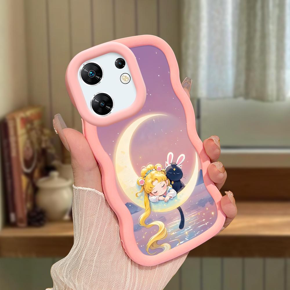 Big Wave Edge Weiches Silikonmaterial Macaron-Telefongehäuse Stoßfestes Schutzgummigehäuse für OPPO Reno Realme Infinix Tecno