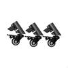 3x Speaker Stand Metal Swivel Casters Accessories with Brake 30kg/66lbs Weight Bearing C