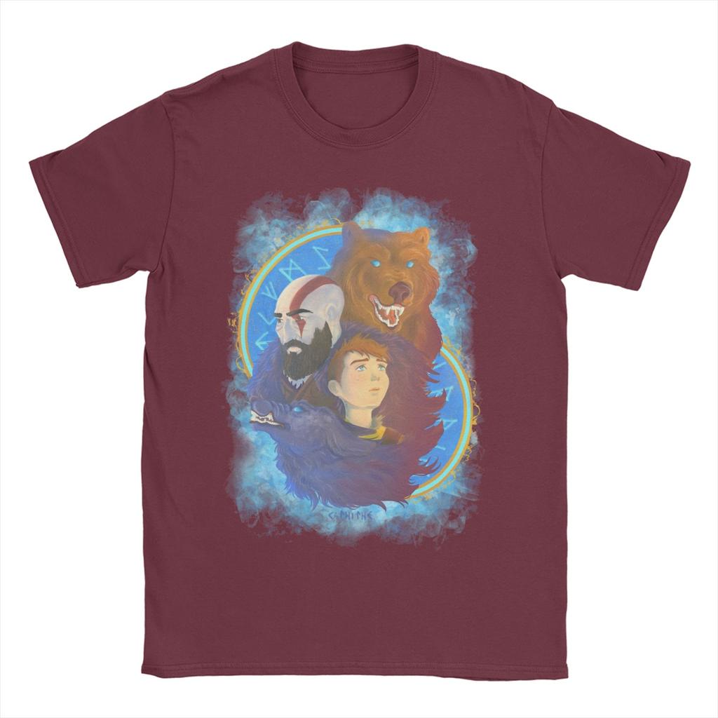 God of War Kratos Survive Game Unisex Women T Shirts Casual Tees Short Sleeve Round Neck TShirts Pure Cotton Plus Size Clothes