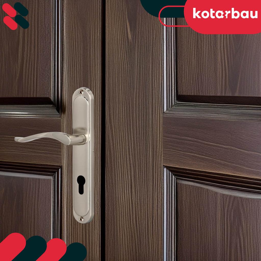 Door Handle Long Plate for Cylinder Insert Classic Satin 72