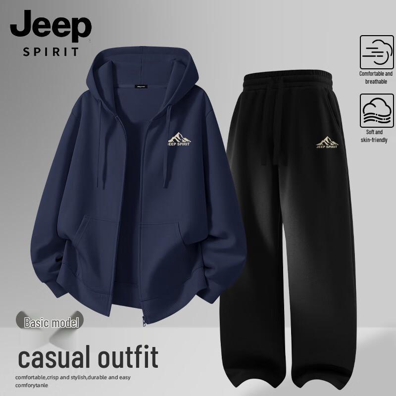 JEEP SPIRIT Men s Casual Hoodie Tracksuit Set 3XL