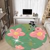 1pc Floral Fantasy Office Round Area Rug, Indoor Mat Suitable For Office, Under Office Chairs Bedroom Living Room Home Decor, Room Deco