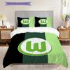VfL Wolfsburg Vzor Povlečení Sada Prošívaných Dek Quilt Cover Povlak na Polštář Domácí Dekorace Dárek k Narozeninám (1 * povlak na peřinu + 2 * povlak na polštář, bez jádra)
