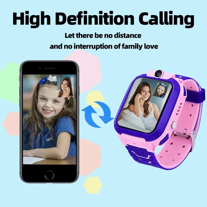 2025 New Kids Smart Watch SOS Call Camera Positioning Two Way Call Voice Chat Waterproof IP67 Children Smartwatch Clock Gift