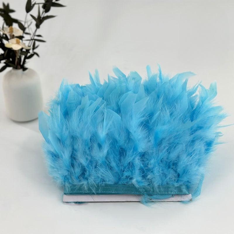 10-15cm Coffee Turkey Feather Trim Feathers Fringe Ribbon DIY Sewing Clothing Handwork Wedding Dress Crafts Party Decorations