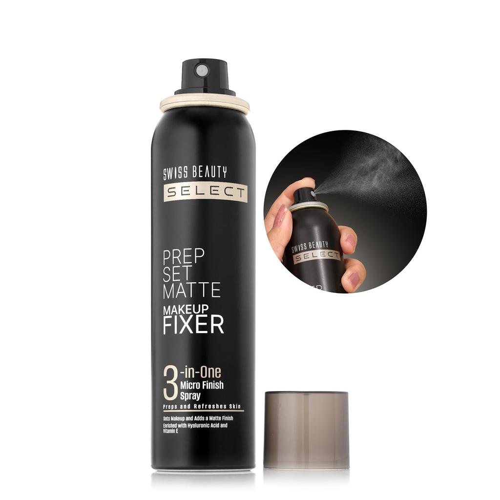 Prep Set Mattes Make-up Fixierspray | Natürliches mattes Finish | Mit Vitamin E und Hyaluronsäure | Lang anhaltend | 3-in-1 mikrofeiner Sprühnebel | 120ml