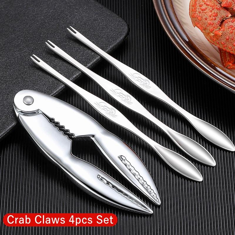 Stainless Steel Crab Tool Set Crab Peel Shrimp Tool Lobster Clamp Pliers Clip Pick Set Seafood Tools Knives Accessories