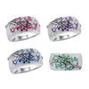 Finger Ring Zinc Alloy Plum Blossom Design Polished Finish Women Ring with Cubic Zirconia Inlaid Jewelry Gift