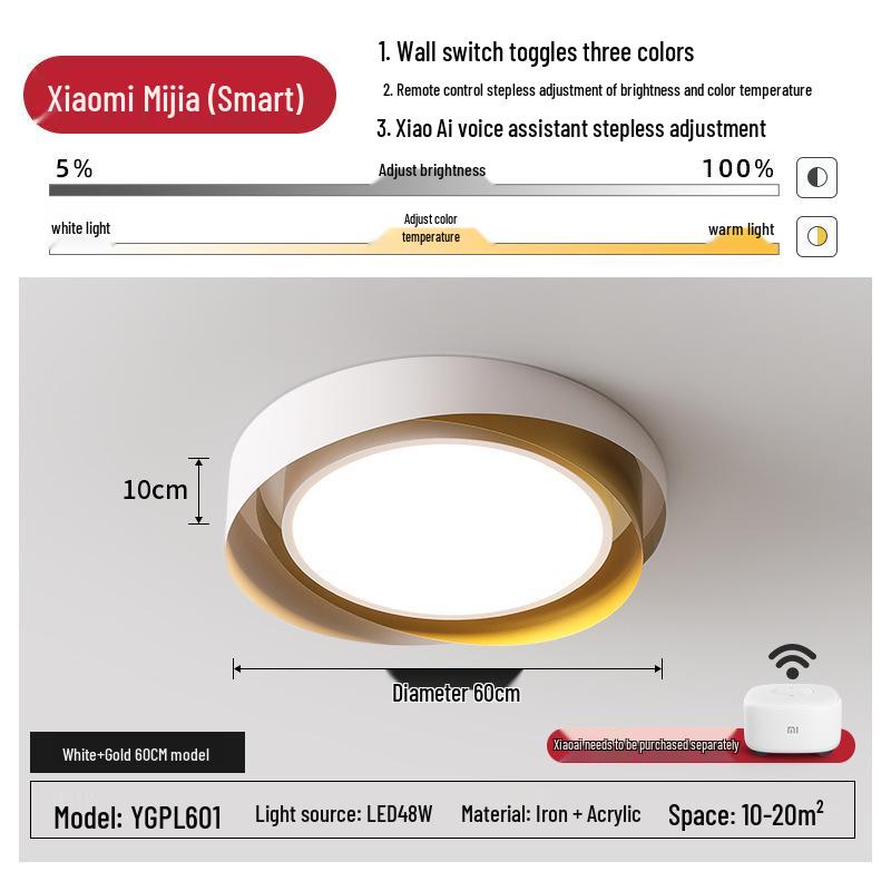 Modern Nordic LED Ceiling Light - Minimalist Round Design for Master Bedroom
