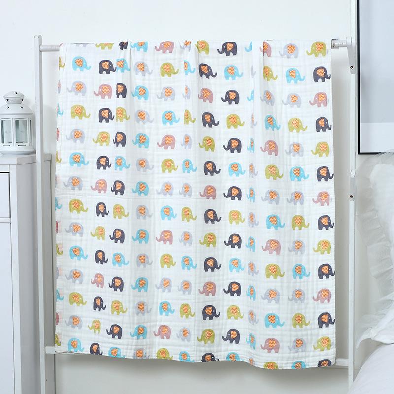 Baby Bath Towel Cotton Baby High-density Gauze Children's Quilt Six-layer Washed Cotton Cartoon Children's Quilt Printed