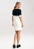 Cotton Sweatshirt Dress In Ecru Black M1028 Size S