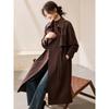 Mohan Yimei Women's Elegant Belted Lapel Trench Coat