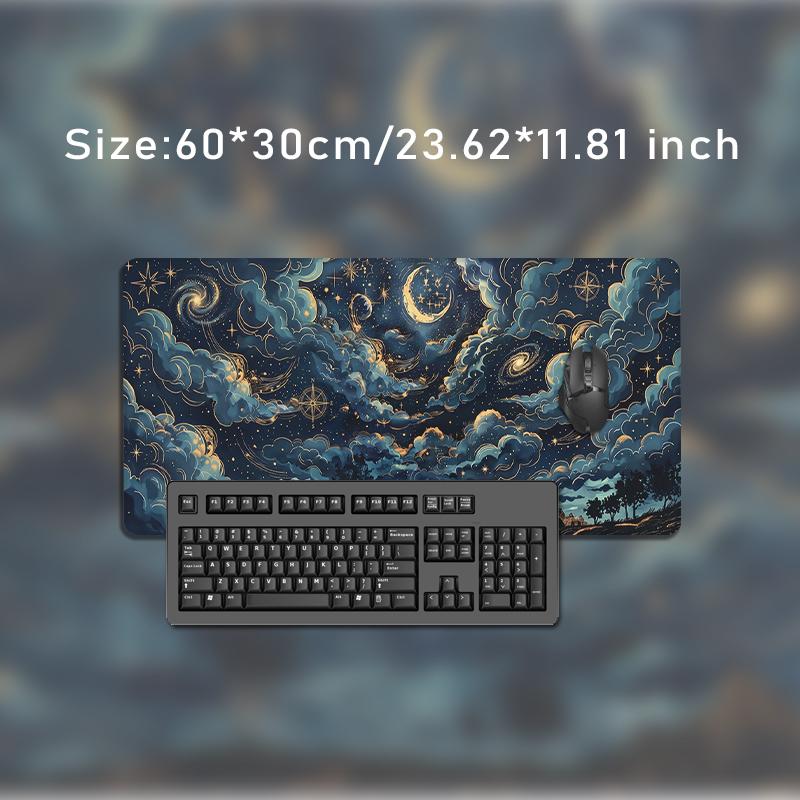 Mouse Pad Celestial Moon And Cloudscape Gaming XL HD Computer Mousepad XXL Natural Rubber Soft Non-Slip Computer Mice Pad