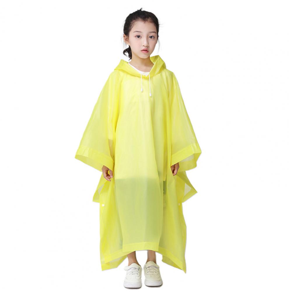 Kinder Erwachsene Wasserdichter Regenmantel Wiederverwendbarer EVA Regenponcho Für Kinder Mädchen Frauen Transparent Klar Regenbekleidung Anzug Für Studenten