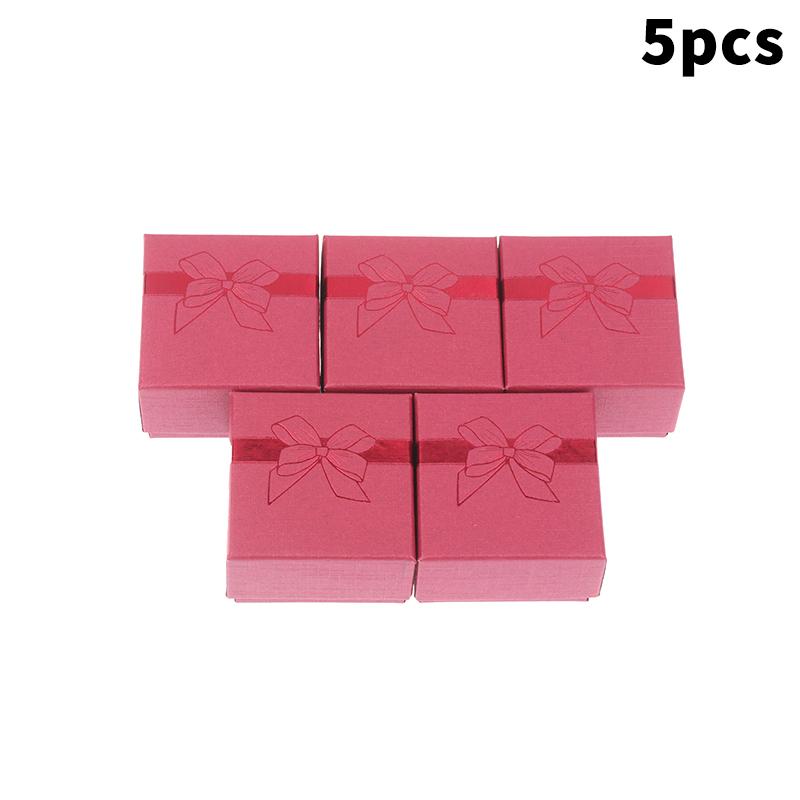 5Pcs Bow Jewelry Box Ring Earrings Bracelets Necklace Organizer Paper Jewelry Gift Packaging Box Wedding Proposal Supplies