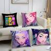 Anime K-Kpop Demon Hunters Pillow Case Short Plush Double-Sided Printing Home Machine Washable In Winter Cushion Cover