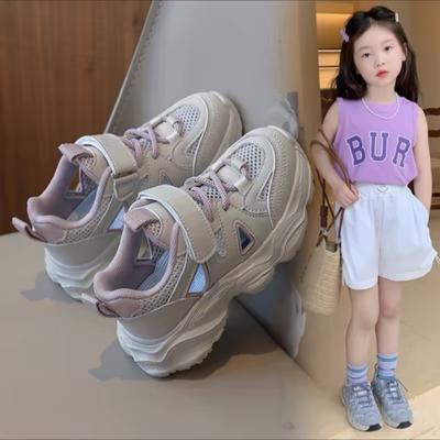 Sommer Neue Jungen Und Mädchen Turnschuhe Single Mesh Atmungsaktive Kinder Papa Schuhe Hohl Sommer Laufschuhe