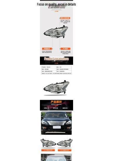 

Nissan Teana 08-15 Front Headlight Cover for High/Low Beam Assembly Original Shell with Adhesive Left
