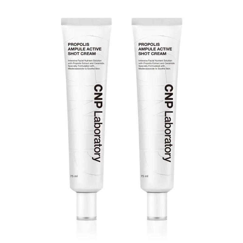 CNP Propolis Ampule Active Shot Cream Radiant Glow Moisturizing Face Cream Large Size 75ml x 2