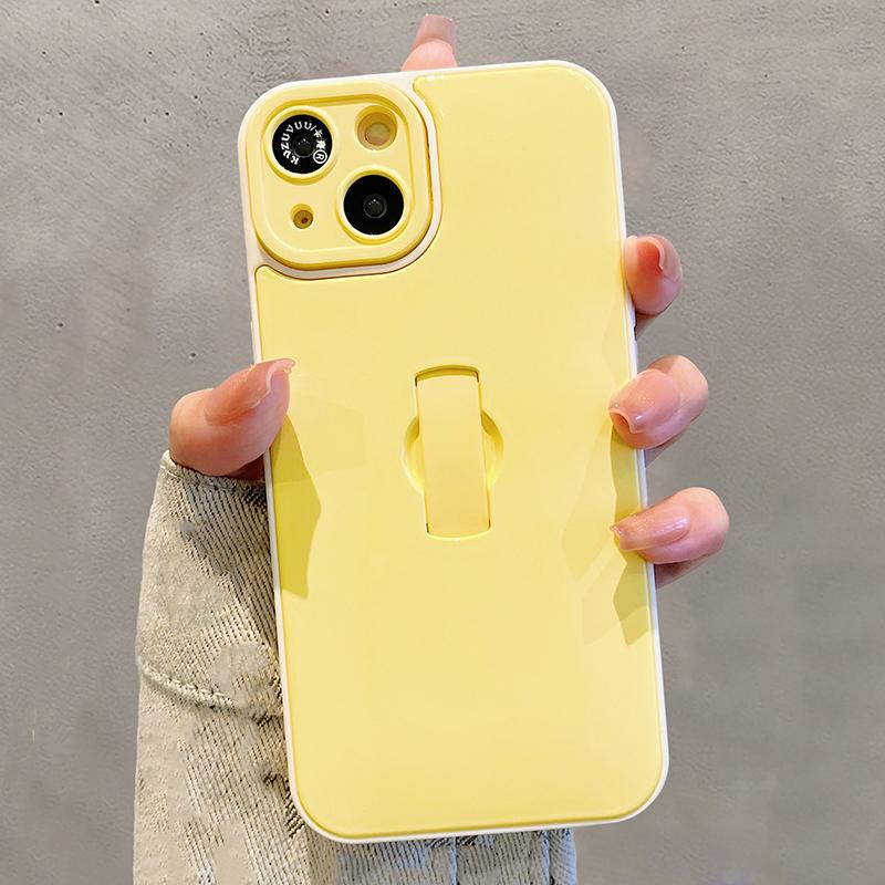 Bonbonfarbene Nützliche Ring-Ständer-Rückseite aus glänzendem TPU für iPhone 11 12 13 14 15 16 17 Pro Max Hülle