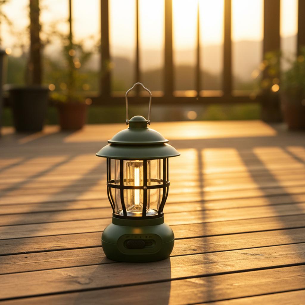Retro Dimmable Cream White ABS Iron LED Camping Lantern Portable Tent Light for Glamping, Patio and Backyard with Type-C.