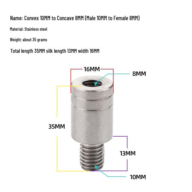 Edelstahl Kescheradapter: 6-8mm auf Imperial 12mm Reduzierstück
