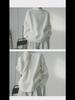 2024 Trendy Men's White Knitted Sweater: Loose, Handsome Design for Autumn/Winter