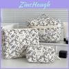 Cotton Floral Travel Makeup Bag With Large Capacity For Daily Use