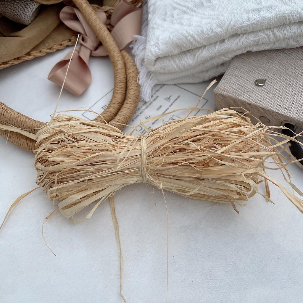 Washable Raffia Straw Thin Thread Hand-Woven Bag Summer Knitted Hat Hook Crochet Line DIY Women's Bag Materials TJ20518