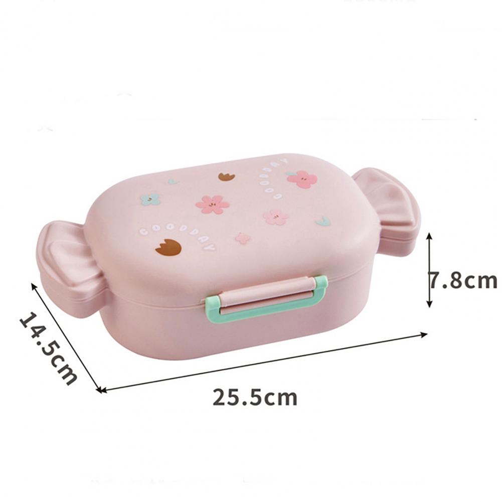 Lovely Bento Box Children Adult Lunch Box with 2 Compartments Leak-Proof Lunchbox Bento Box for Dining Out Work School