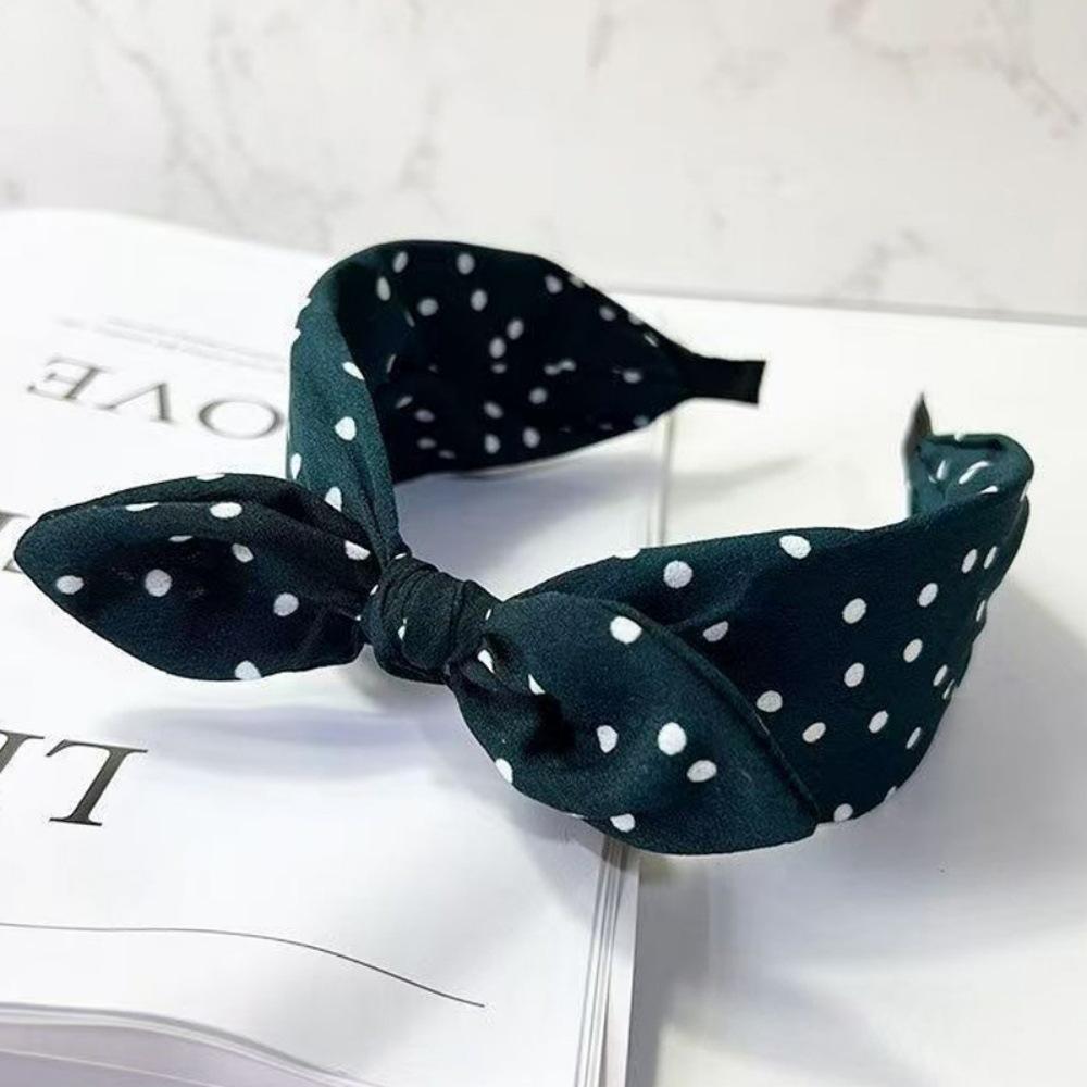 Retro Einfaches Pünktchen Schleife Stirnband Damen Neu Haarnadel Breitkrempig Hoher Kopfschmuck All-Match High-End Haarschmuck