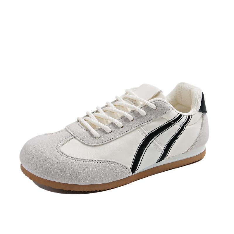 Fashion 2025 Spring Autumn New Womens Color Block Sneakers Lightweight Flat Canvas Casual Sport Shoes Versatile Streetwear Daily Flats