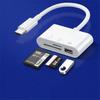 3 in 1 Hub Converter USB Type-C Adapter SD TF Card Reader White For Phone Laptop