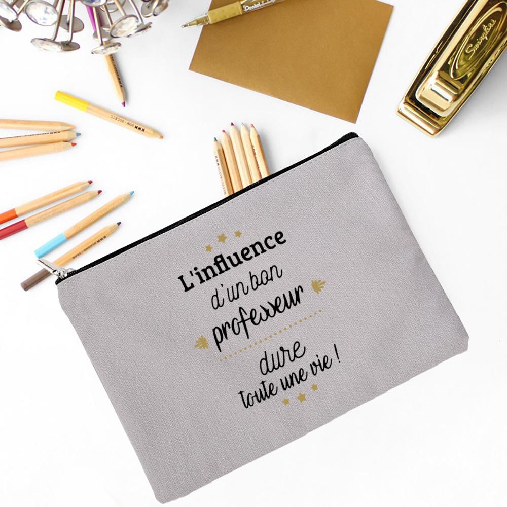 

The Influence of Teacher Will Last for A Lifetime Print Makeup Bag Travel Toiletry Bag Pencil Case Stationery Bags Teachers Gift SHOWN AS PICTURE