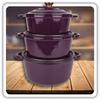 ENAMELED CAST IRON POT 22cm 3L HAGE EGGPLANT