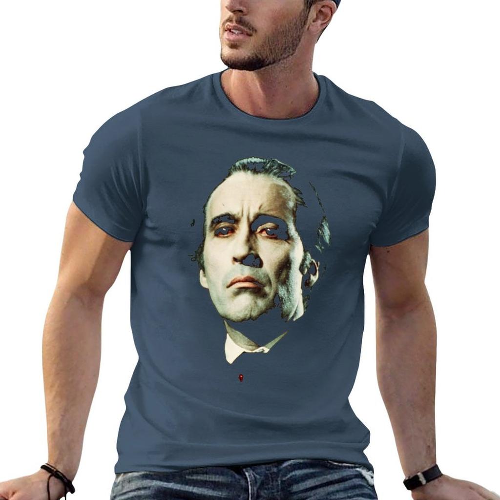 T-shirt Dracula Vampiro Christopher Lee Comoda Maglietta da Lavoro