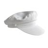 Cappello da Marinaio Bianco in Cotone Traspirante Classico a Testa Piatta Cappello Blu Scuro con Visiera Corta Casual Britannico Cappello Newsboy per Uomo Donna