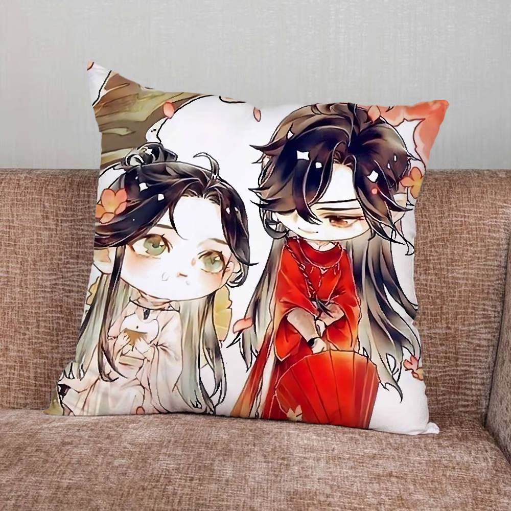 HHeaven Cartoon Officials Blessing Pillow Case For Home Bedroom Car Office Decoration Living Room Sofa Cushion Cover Suitable