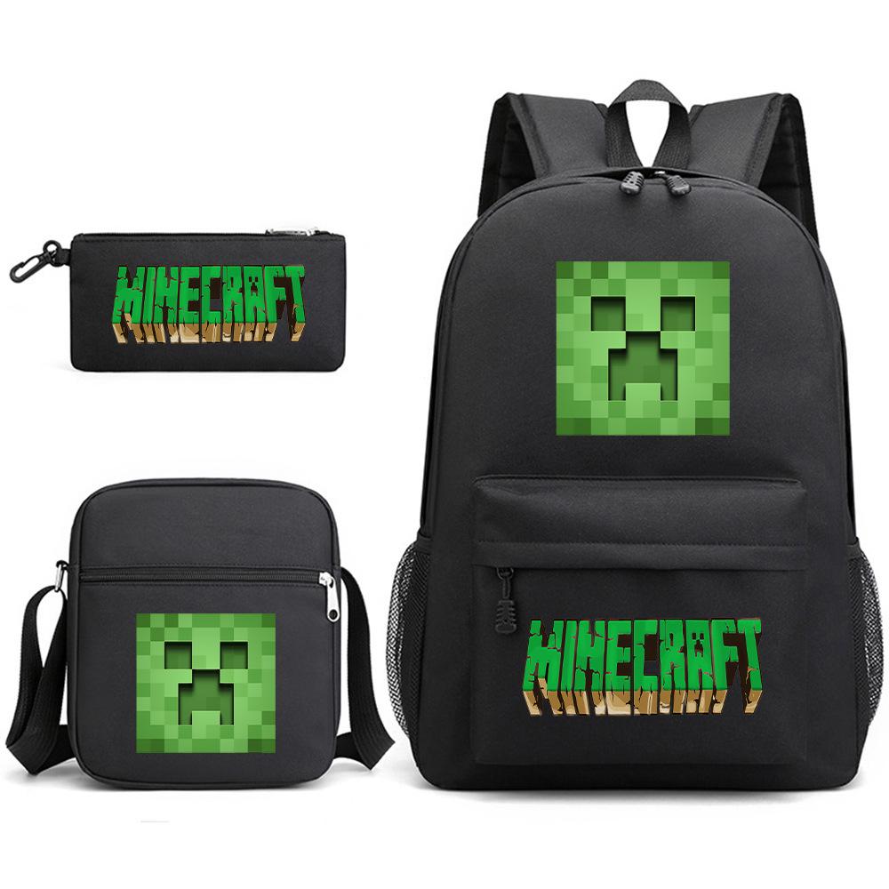 Minecraft Schooltas Game Merchandise Student Grote Capaciteit Print Drie Delige Schooltas Mannen En Vrouwen