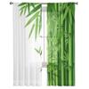 Zielone, bambusowe, leśne, przezroczyste zasłony do sypialni, salonu, tiulowe zasłony do woalowych zasłon okiennych w kuchni