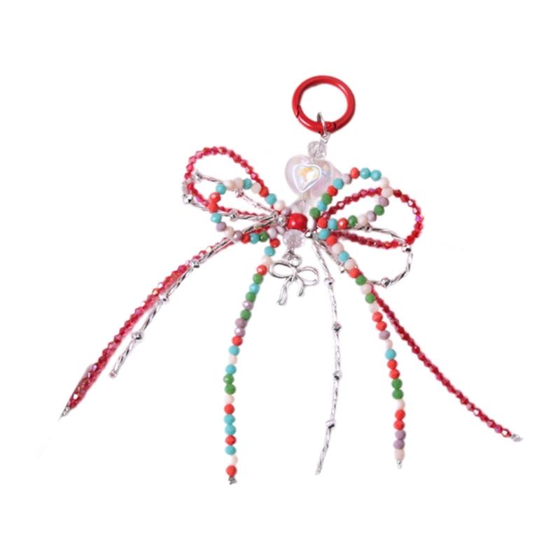 

Кришталевий кулон із бантом. Модна підвіска з бантом. Сумка. Стильний брелок. Сучасна прикраса. Для жінок це ідеальний подарунок. червоний