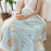 GPPNKC Blue Cat Diary Reversible Milk Velvet & Lamb Velvet Blanket