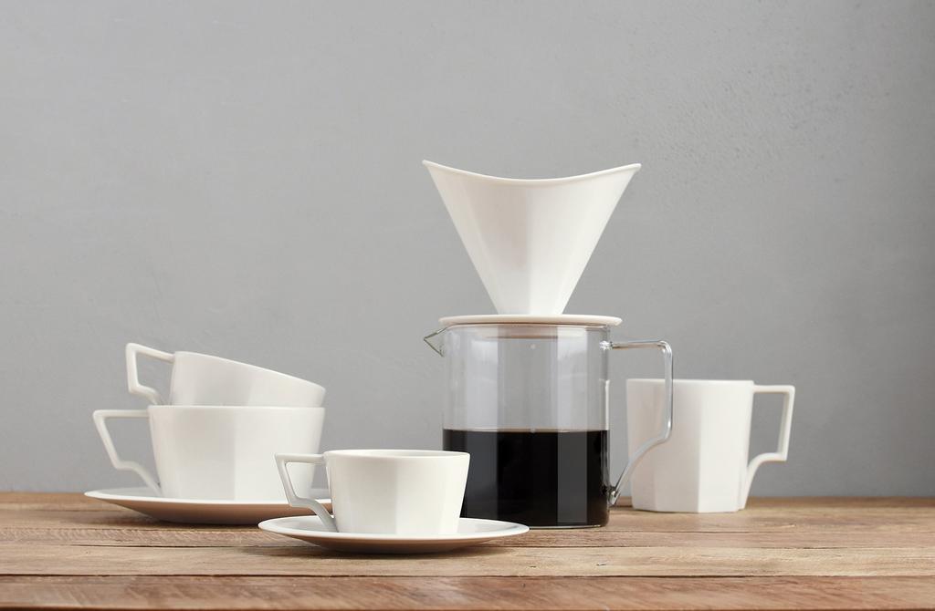 KINTO OCT Brewer, 4-cup White Coffee, Dishwasher Safe, 28882